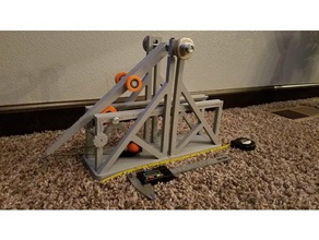 f2k trebuchet mechanical toys arm catapault catapult desk toy floating kids launcher mechanism stem 3d print model - Mito3D