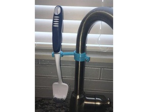 personalizzabile spazzola titolare cucina & sala da pranzo pennello portaspazzole pulizia lavandino 3d print model - Mito3D