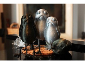 little standing porg sculptures animal bird geek nerd sculpture star wars zbrush 3d print model - Mito3D