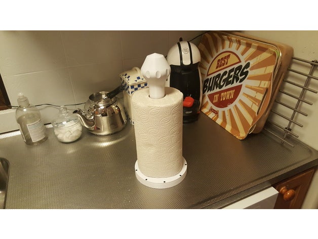 paper roll holder kitchen & dining 3D print model - Mito3D
