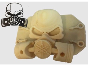 a yamaha crânio sinais e logotipos ossos cruzados motocycle partes 3d print model - Mito3D