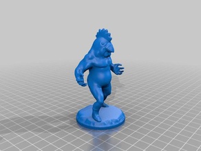 decimated roosterman sculptures rooster 3d print model - Mito3D