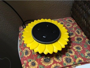 dot sunflower decor amazon echo base wall mount 3d print model - Mito3D