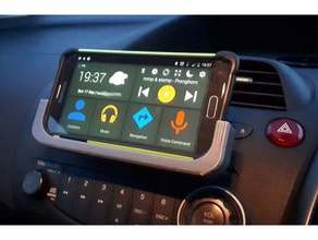cd slot car phone holder mobile civic created freecad honda made mount samsung galaxy note 4 smartphone 3d print model - Mito3D