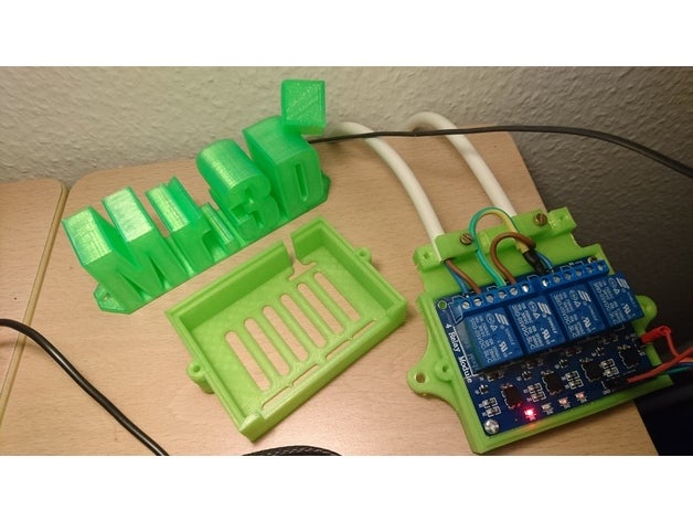 vier chanel-relay-Fall - relais halterung Himbeere 3d-drucken 4-Kanal-relais anet e10 arduino raspberry pi pi-Fall Gehäuse relais-Fall 3D print model - Mito3D
