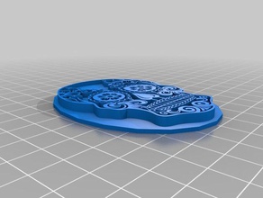 Mexikanische Schädel Stempel 3d-drucken 3d print model - Mito3D