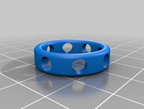 ring w circular holes rings 3d print model - Mito3D