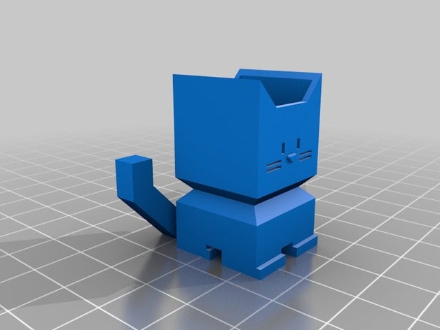 cali gato titular de un lápiz fuentes la casa autodesk fusion 360 cat fusion360 3D print model - Mito3D