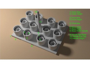 rem-Probenhalter rack anpassbar lernen Elektronen-Mikroskopie pin-Halterung storage 3d print model - Mito3D