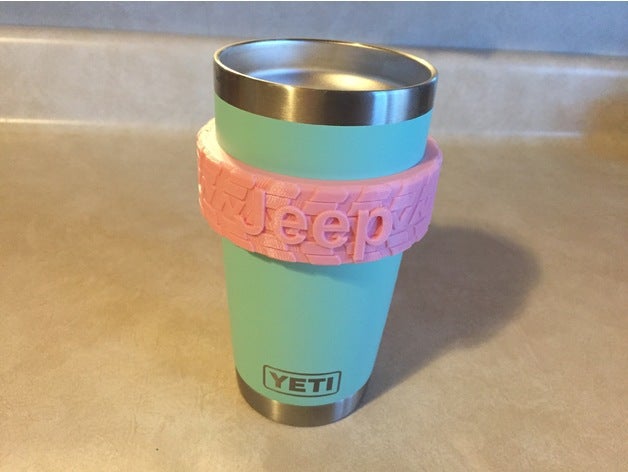 jeep yeti 20 oz rambler copo de lidar peças substituição café caneca vidro titular 3D print model - Mito3D