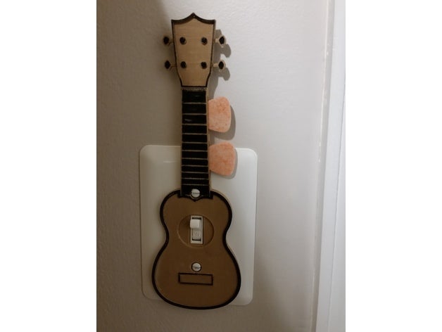ukulele light switch cover household plate 3D print model - Mito3D