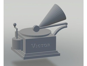 victor his master's voice phonograph music 3d print model - Mito3D
