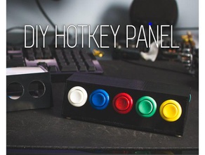 arduino hot-key panel electronics adafruit trinket arcade button hotkey 3d print model - Mito3D