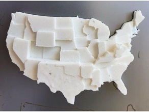 Amerika Birleşik Devletleri öğrenme 3d harita veri görselleştirme göster hamilelik kabartma istatistikler genç ABD 3d print model - Mito3D