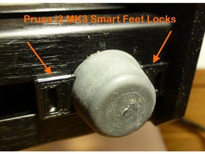 prusa i3 mk3 pés smart lock Impressora 3d de peças clique em pé bloqueio original impressora borracha snapfit atualização 3d print model - Mito3D