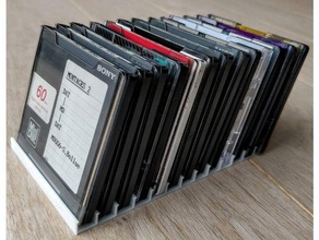 flip-through holder 13 minidiscs audio flipthrough media minidisc stand 3d print model - Mito3D