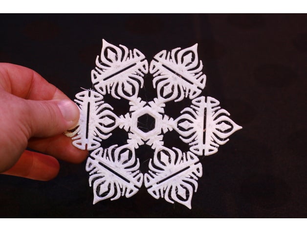 elsa snowflakes queen v8 models blockscadsnowflake snowflake 3D print model - Mito3D