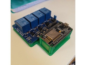 esp8266 4-relais-Modul-Halter - Elektronik 4-Kanal-relais montieren mqtt 3d print model - Mito3D