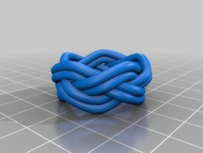 boy scout woggle knot - 3 part x 5 bight turk's head math art boyscout scouts turkshead 3d print model - Mito3D