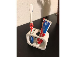 toothbrush holder bathroom tooth toothpaste 3d print model - Mito3D