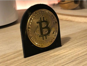 bitcoin coin display decor btc currency stand 3d print model - Mito3D