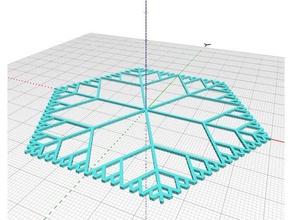 parametrische Fraktale Schneeflocke Mathe-Kunst blockscadsnowflake 3d print model - Mito3D
