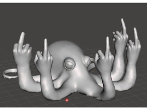 fucktopus smoothed version sculptures fuck you middle finger octopus 3d print model - Mito3D