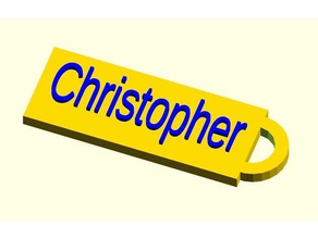 customized simple name fob keychains customizer educational letscodeblacksburg openscad 3d print model - Mito3D