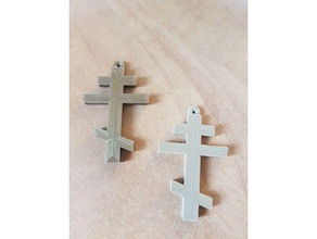 orthodox cross pendant version signs & logos 3d print model - Mito3D
