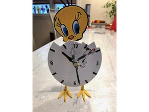 horloge titi famiglia orologio ora pendolo stampabile di progetto 3d print model - Mito3D
