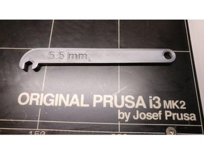 55 mm wrench adjusting y-axis bearing u-bolts prusa mk2s 3d printer accessories 3d print model - Mito3D
