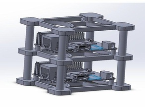 orangepi one cluster case electronics computing orange pi sbc stackable 3d print model - Mito3D