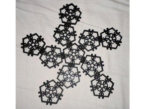 flocon de neige l'hexagone & pentagone balle variables régler la taille du formulaire L'impression 3d blockscadsnowflake 3d print model - Mito3D