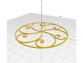 golden spiral snowflake - simplified pattern math art blockscadsnowflake 3d print model - Mito3D