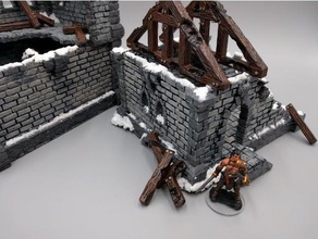 ulvheim edificio - capriate rovine giochi frostgrave wargame terreno 3d print model - Mito3D