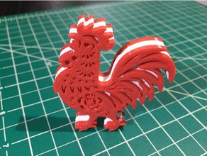 dual multi material chinese new year rooster animals chicken extrusion multicolor phoenix 3d print model - Mito3D