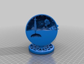 Erde-Mond-Sterne - urbi orbi Skulpturen Erde mittelalterliche Mond Sterne Welt 3d print model - Mito3D