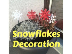 flowerpot snowflake decoration decor christmas ornament snow flake winter 3d print model - Mito3D