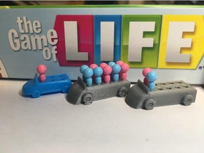 juego de tablero vida extendido coche sustitución más bebés 8 niños en total juegos y juguetes la 3d print model - Mito3D
