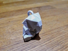 low poly elefante chiave di fascino i portachiavi il a catena 3d print model - Mito3D