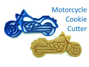 moto cortador de biscoito fondant cozinha e sala jantar cookie cookiecutter motocicleta 3d print model - Mito3D