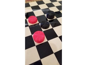 stackable checkers games checker 3d print model - Mito3D