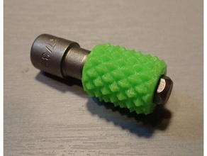 knurly pulgar hex bit controlador herramientas de mano titular la llave hexagonal tuerca 3d print model - Mito3D