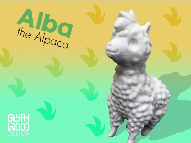 alba de alpaca a los animales la lana animal lindo granja llama juguete 3D print model - Mito3D
