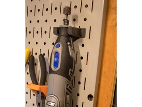 cordless dremel metal pegboard mount tool holders & boxes 3d print model - Mito3D