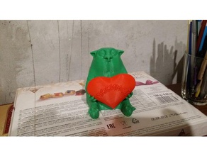 chat jour sacré de la saint-valentin sculptures cat valentin 3d print model - Mito3D