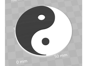 yin yang multi couloured signs & logos 3d print model - Mito3D