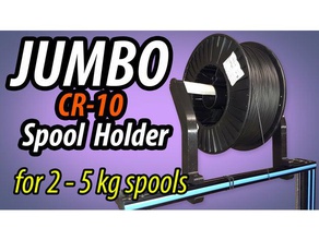 jumbo creality cr-10 spool holder 3d printer accessories cr-10s s4 cr10 filament filament-spool spoolholder adapter mount roller stand 3d print model - Mito3D