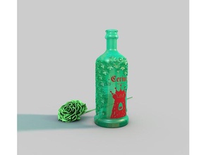 stackable bottle 375 ml 3d printing tests botella casa decoration design dise o home packaging 3d print model - Mito3D