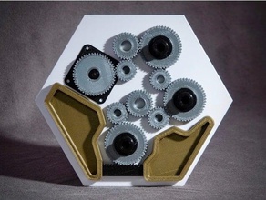 100hex - machine 2 2d art hex hexagon multi-color multi-material multicolor prusa i3 mk2 3d print model - Mito3D